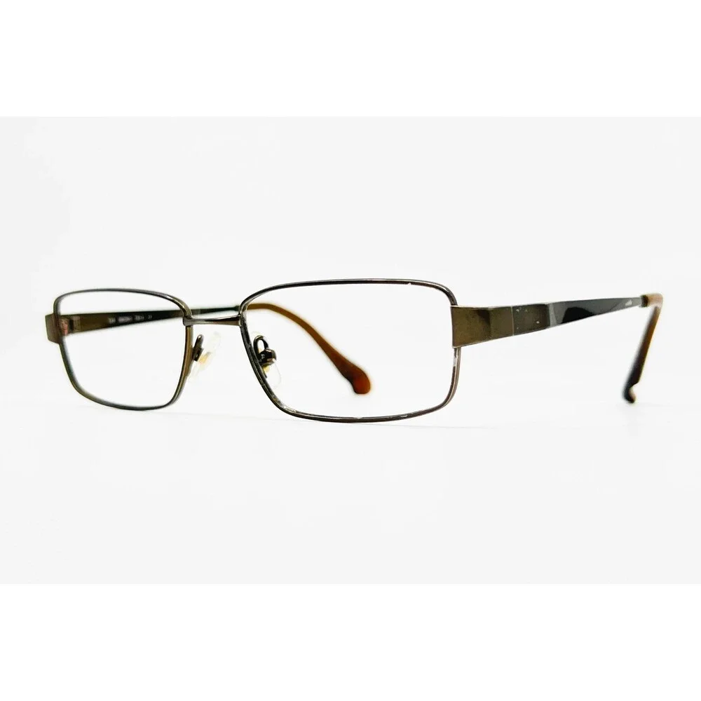 Seiko Eyeglasses Mens Brown Titanium T912 Rectangular 54-17-140